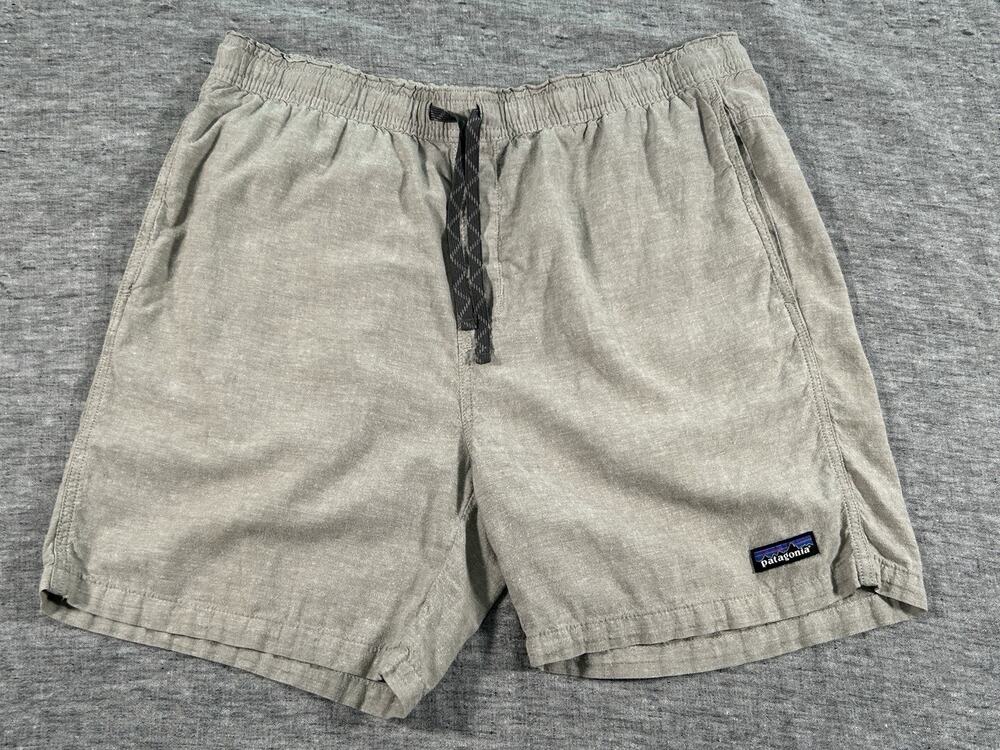 Patagonia Baggies Naturals Shorts Mens Large 6" Grey Lightweight Cotton Hemp